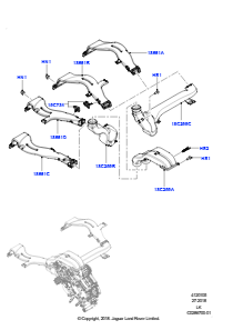 05G Belüft.-/Frischluftdüsen u. -führ. L405 RANGE ROVER 2013 - 2022,Mit Klimaanlage - vorn/hinten