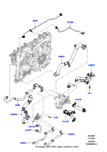 05C Leitungen u. Schläuche - Kühlsystem L494 RANGE ROVER SPORT 2014 - 2022 (L494),4,4-Liter-DOHC-DITC-V8-Diesel