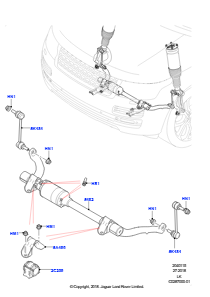 15E Vorderer Querträger u. Stabilisator L405 RANGE ROVER 2013 - 2022,Elektronische Luftfederung mit ACE