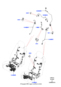 14AE Kabelstrang - Sitz L405 RANGE ROVER 2013 - 2022