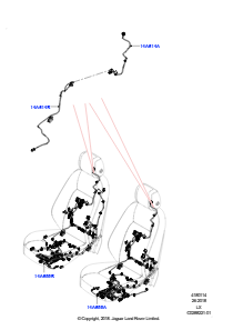 14AD Kabelstrang - Sitz L494 RANGE ROVER SPORT 2014 - 2022 (L494),Sitz - Standard