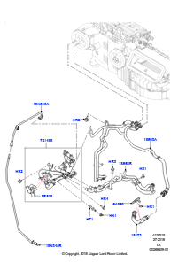 15BV Heizungsschläuche L494 RANGE ROVER SPORT 2014 - 2022 (L494),2.0L I4 DOHC AJ200 Benz., hohe L.