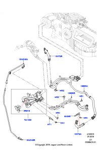 15BX Heizungsschläuche L494 RANGE ROVER SPORT 2014 - 2022 (L494),2.0L I4 DOHC AJ200 Benz., hohe L.