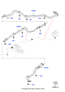 15CF Heizungsschläuche L494 RANGE ROVER SPORT 2014 - 2022 (L494),2.0L I4 DOHC AJ200 Benz., hohe L.