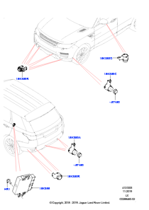 05C Einparkhilfe L494 RANGE ROVER SPORT 2014 - 2022 (L494),SVR-Version