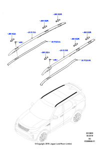 05B Dachgepäckträger-Systeme L462 DISCOVERY 5 2017 > (L462),Dachgep. - silber lack. Schienen