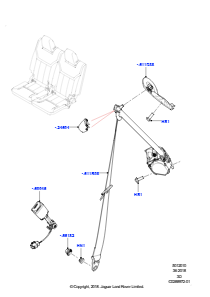 10D Sicherheitsgurte hinten L462 DISCOVERY 5 2017 > (L462),Mit Doppelsitz, 3. Sitzreihe