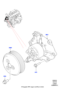10AN Wasserpumpe L462 DISCOVERY 5 2017 > (L462),2.0L I4 DSL HIGH DOHC AJ200