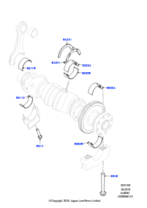 05AD Kurbelwelle/Kolben/Lagerschalen L462 DISCOVERY 5 2017 > (L462),2.0L I4 DSL MID DOHC AJ200