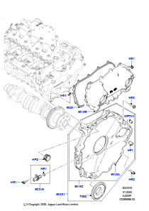 10AF Abdeckung Nockenwellenantrieb L663 NEW DEFENDER 2020 > (L663),2.0L I4 DOHC AJ200 Benz., hohe L.