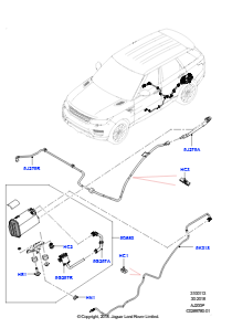 13AG Aktivkohlebehälter L494 RANGE ROVER SPORT 2014 - 2022 (L494),2.0L I4 DOHC AJ200 Benz., hohe L.