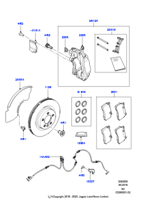 05F Bremsscheiben/Bremssättel vorn L462 DISCOVERY 5 2017 > (L462),Größe Bremsscheibe und Bremssattel vorn 19/hinten 19