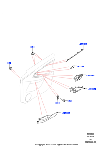 20AA Einbau - Verkleidung - Tür hinten L551 NEW RANGE ROVER EVOQUE 2019 > (L551),Werk Halewood