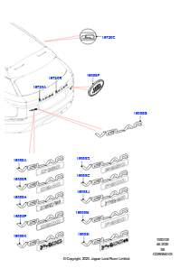 05B Schriftzüge L560 RANGE ROVER VELAR 2017 > (L560),Version - Core