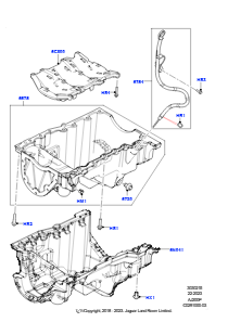 15AF Ölwanne/Ölmeßstab L462 DISCOVERY 5 2017 > (L462),2.0L I4 DOHC AJ200 Benz., hohe L.