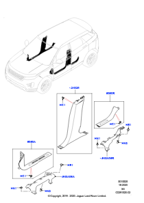 25AB Seitenverkleidung L551 NEW RANGE ROVER EVOQUE 2019 > (L551),Werk Halewood