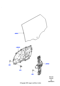 15AA Scheiben/Fensterbet. - Tür hinten L551 NEW RANGE ROVER EVOQUE 2019 > (L551),Werk Halewood