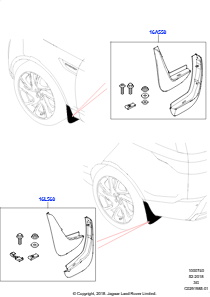 40AA Schmutzfänger - vorn und hinten L551 NEW RANGE ROVER EVOQUE 2019 > (L551),Werk Halewood