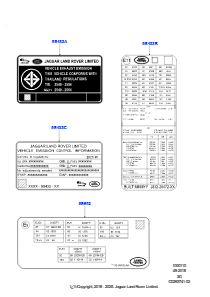 10AD Etiketten L551 NEW RANGE ROVER EVOQUE 2019 > (L551),Werk Halewood