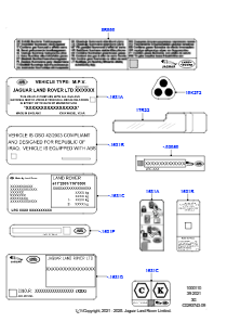 10AF Etiketten L551 NEW RANGE ROVER EVOQUE 2019 > (L551),Werk Halewood