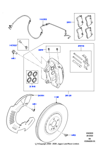 05AB Bremsscheiben/Bremssättel vorn L560 RANGE ROVER VELAR 2017 > (L560),5.0LP Aj133 Dohc Cda S/C Enhanced