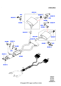 07E Auspuffanlage hinten L405 RANGE ROVER 2013 - 2022,Gepanzert