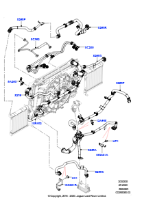 05G Leitungen u. Schläuche - Kühlsystem L560 RANGE ROVER VELAR 2017 > (L560),Mit Sonder-Motorkühlsystem