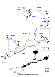 07F Auspuffanlage hinten L462 DISCOVERY 5 2017 > (L462),3,0 l DOHC GDI SC V6 BENZIN