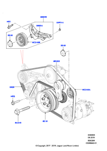 05J Riemenscheiben/Keilriemen L560 RANGE ROVER VELAR 2017 > (L560),5.0LP Aj133 Dohc Cda S/C Enhanced