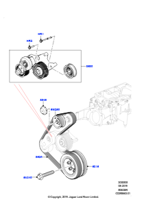 05K Riemenscheiben/Keilriemen L560 RANGE ROVER VELAR 2017 > (L560),5.0LP Aj133 Dohc Cda S/C Enhanced