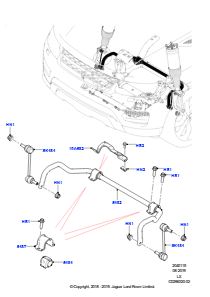 15D Vorderer Querträger u. Stabilisator L494 RANGE ROVER SPORT 2014 - 2022 (L494),Mit Performance-Aufhängung