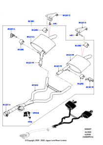 07AC Auspuffanlage hinten L405 RANGE ROVER 2013 - 2022,Langer Radstand