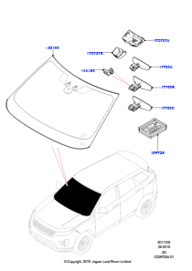 05AB Windschutzscheibe/Innenspiegel L551 NEW RANGE ROVER EVOQUE 2019 > (L551),Hergestellt in Werk Changsu (China)