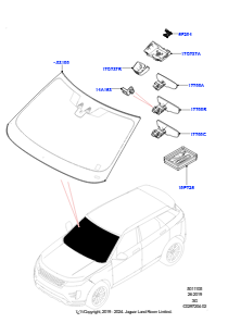 05AB Windschutzscheibe/Innenspiegel L551 NEW RANGE ROVER EVOQUE 2019 > (L551),Hergestellt in Werk Changsu (China)