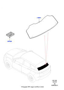 25AB Heckscheibe L551 NEW RANGE ROVER EVOQUE 2019 > (L551),Hergestellt in Werk Changsu (China)