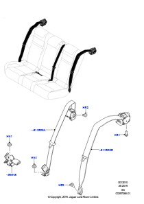 10AB Sicherheitsgurte hinten L551 NEW RANGE ROVER EVOQUE 2019 > (L551),Hergestellt in Werk Changsu (China)