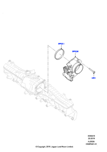 15AA Drosselklappengehäuse L560 RANGE ROVER VELAR 2017 > (L560),3,0 l AJ20D6 Diesel High
