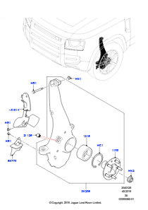 25AA Schwenklager vorn u. Radnabe L663 NEW DEFENDER 2020 > (L663),Größe Bremsscheibe und Bremssattel vorn 20/hinten 20