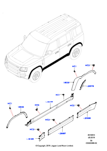 10AA Zierleisten L663 NEW DEFENDER 2020 > (L663),Normaler Radstand