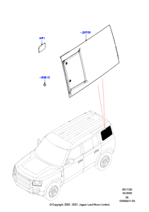 20AA Seitenfenster L663 NEW DEFENDER 2020 > (L663),Normaler Radstand