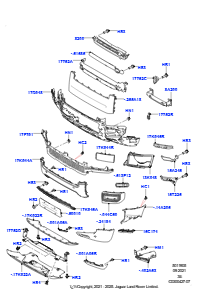 05AA Kühlergrill/Stoßfänger vorn L663 NEW DEFENDER 2020 > (L663),ohne SV-Modellspez.