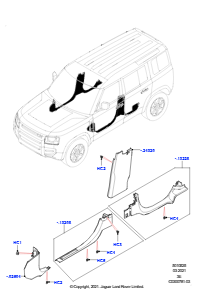 25AB Seitenverkleidung L663 NEW DEFENDER 2020 > (L663),Normaler Radstand