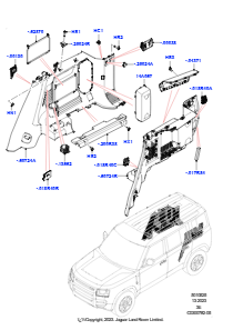 25AC Seitenverkleidung L663 NEW DEFENDER 2020 > (L663),Normaler Radstand