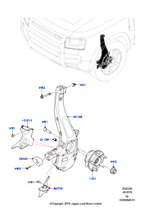 25AB Schwenklager vorn u. Radnabe L663 NEW DEFENDER 2020 > (L663),Größe Bremsscheibe und Bremssattel vorn 19/hinten 19