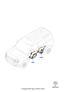 13AA Kabelstrang - Karosserieöffnungen L663 NEW DEFENDER 2020 > (L663),Normaler Radstand