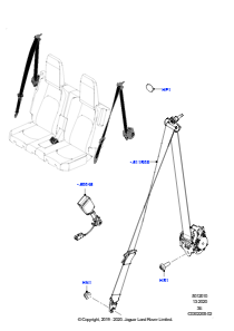 10AC Sicherheitsgurte hinten L663 NEW DEFENDER 2020 > (L663),Mit Doppelsitz, 3. Sitzreihe