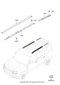 20AA Dach, Zierleisten und Dichtungsprofile L663 NEW DEFENDER 2020 > (L663),Normaler Radstand