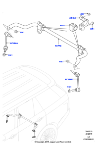 10C Querträger u. Stabilisator hinten L405 RANGE ROVER 2013 - 2022,Limitiertes Paket