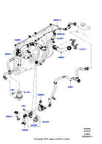 05AB Leitungen u. Schläuche - Kühlsystem L551 NEW RANGE ROVER EVOQUE 2019 > (L551),Werk Halewood