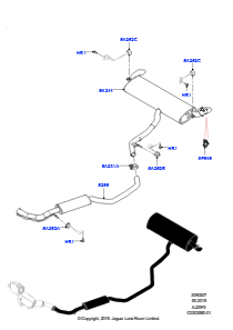 07AD Auspuffanlage hinten L550 DISCOVERY SPORT 2015 > (L550),Werk Halewood